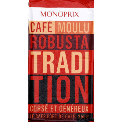 Monoprix Café Moulu Robusta Tradition 250G Monoprix Café Moulu Robusta Tradition 250G