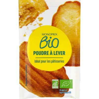 Monoprix Bio Baking Powder, Ideal for Pastry 5X10G