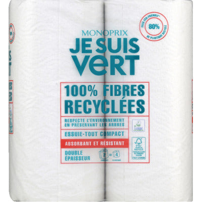 Monoprix I Am Green Compact Paper Towels X2 Monoprix I Am Green Compact Paper Towels X2