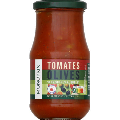 Monoprix Tomato sauce olives without added sugar 420g