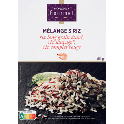 Monoprix Gourmet Mélange 3 Riz 500G Monoprix Gourmet Mélange 3 Riz 500G