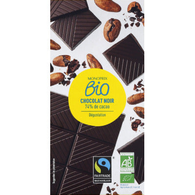Monoprix Bio Dark Chocolate tasting 74% cocoa 100g Monoprix Bio Dark Chocolate tasting 74% cocoa 100g