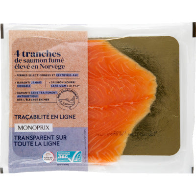Monoprix Smoked Salmon raised in Norway 140g