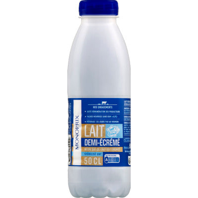 Monoprix Sterilized semi-skimmed milk UHT 50cl
