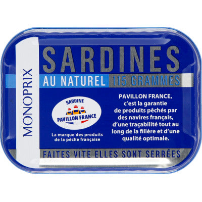 Monoprix Sardines in Natural Pavillon France 115g