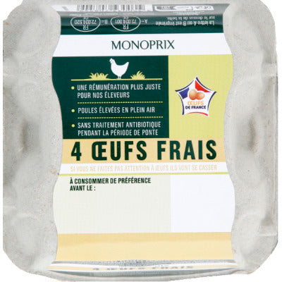 Monoprix Free-range eggs x4