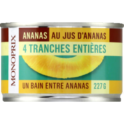Monoprix Pineapple in Pineapple Juice, 4 Whole Slices 137g