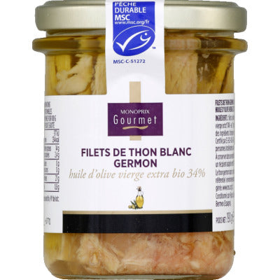 Monoprix Gourmet Albacore White Tuna Fillets 125G