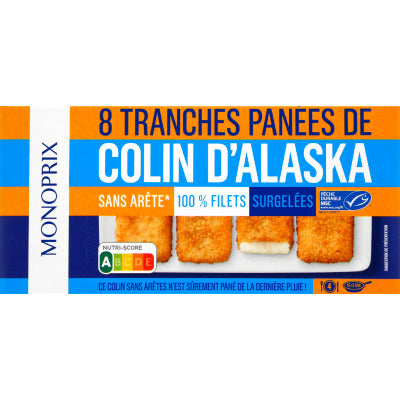 Monoprix 8 Breaded Slices of MSC Alaska Pollock 400g