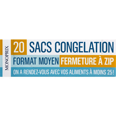 Monoprix freezer bags with zip closure x20 Monoprix freezer bags with zip closure x20