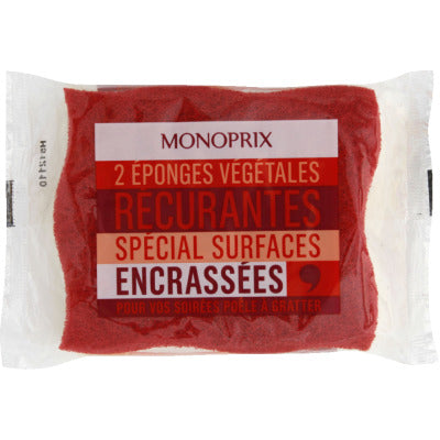 Monoprix vegetable scouring sponges for dirty surfaces x 2 Monoprix vegetable scouring sponges for dirty surfaces x 2