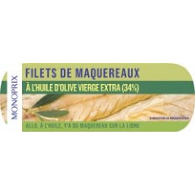 Monoprix Mackerel Fillets in Olive Oil 145g