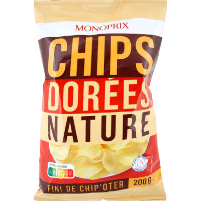 Monoprix Chips Dorées Nature 200g Monoprix Chips Dorées Nature 200g