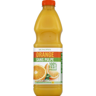 Monoprix Orange juice without pulp 100% pressed fruit 1.5L