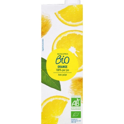 Monoprix Bio Pure Orange Juice with Pulp 1L