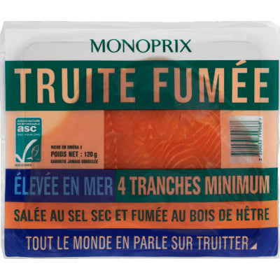 Monoprix Smoked Trout ASC raised sea 120g
