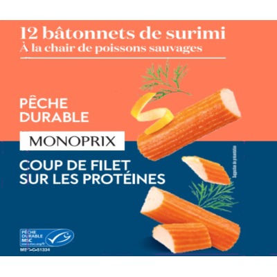 Monoprix 12 Surimi MSC Sticks 200g