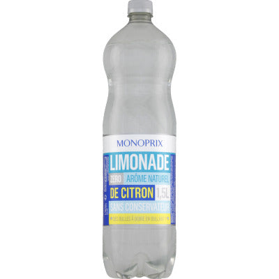 Monoprix Limonade zéro, arômes naturels de citron 1,5L Monoprix Limonade zéro, arômes naturels de citron 1,5L