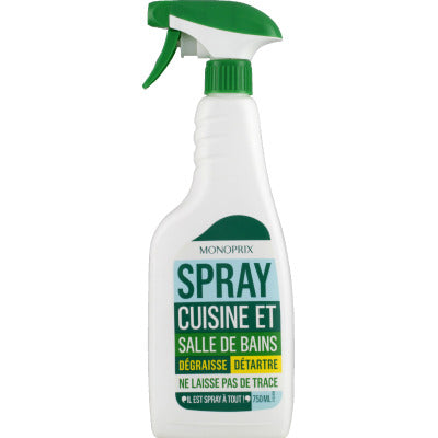 Monoprix degreaser and bathroom spray 750ml Monoprix degreaser and bathroom spray 750ml