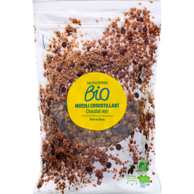 Monoprix Bio Crunchy Muesli Dark Chocolate 375g
