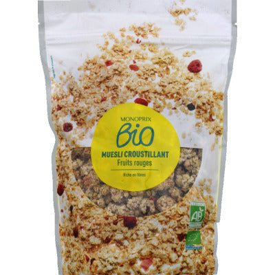 Monoprix Bio Crunchy Muesli Red Fruits 375G Monoprix Bio Crunchy Muesli Red Fruits 375G
