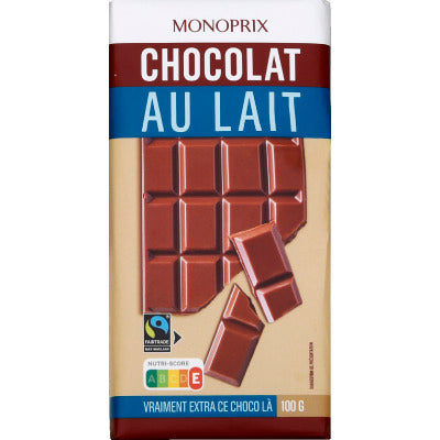 Monoprix Chocolat Au Lait Extra Fin 100G Monoprix Chocolat Au Lait Extra Fin 100G