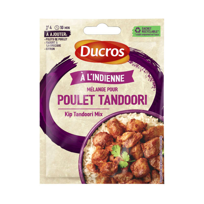 Ducros Mélange À Soupoudrer Pour Poulet Tandoori, Gingembre, Cumin, Piment 20G Ducros Mélange À Soupoudrer Pour Poulet Tandoori, Gingembre, Cumin, Piment 20G