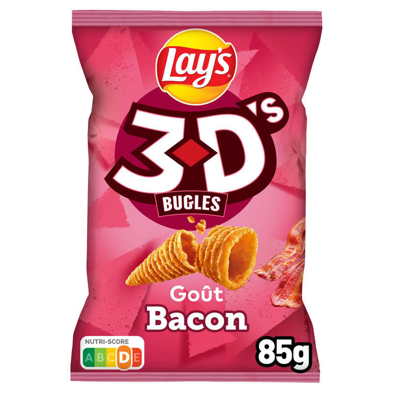 Lay's 3D's Bugles Biscuit Apéritif Goût Bacon 85g Lay's 3D's Bugles Biscuit Apéritif Goût Bacon 85g