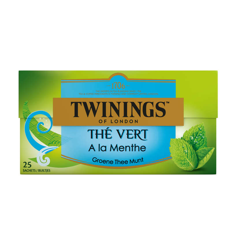 Twinings Thé Vert Menthe 25 Sachets 37,5G Twinings Thé Vert Menthe 25 Sachets 37,5G