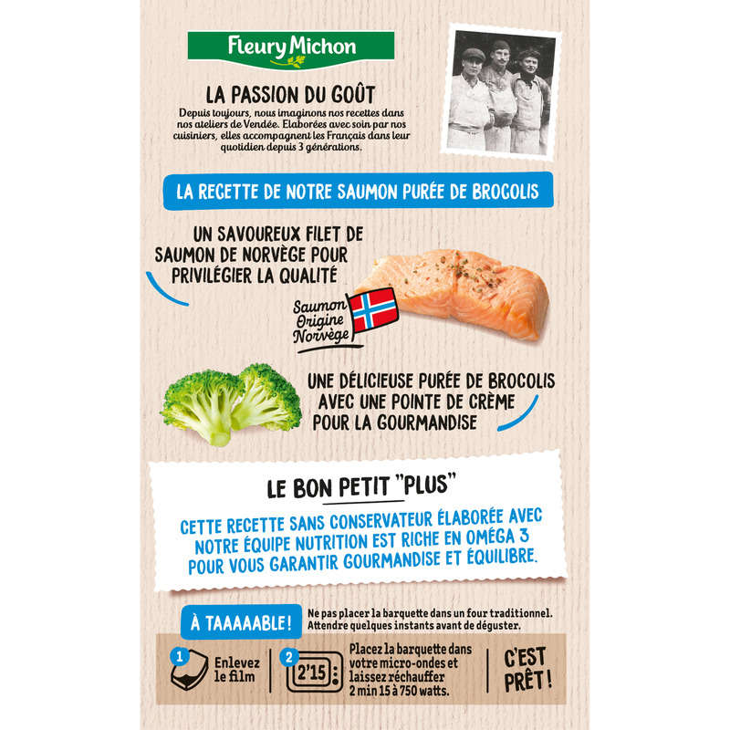 Fleury Michon Salmon Fillet Broccoli Puree 300g