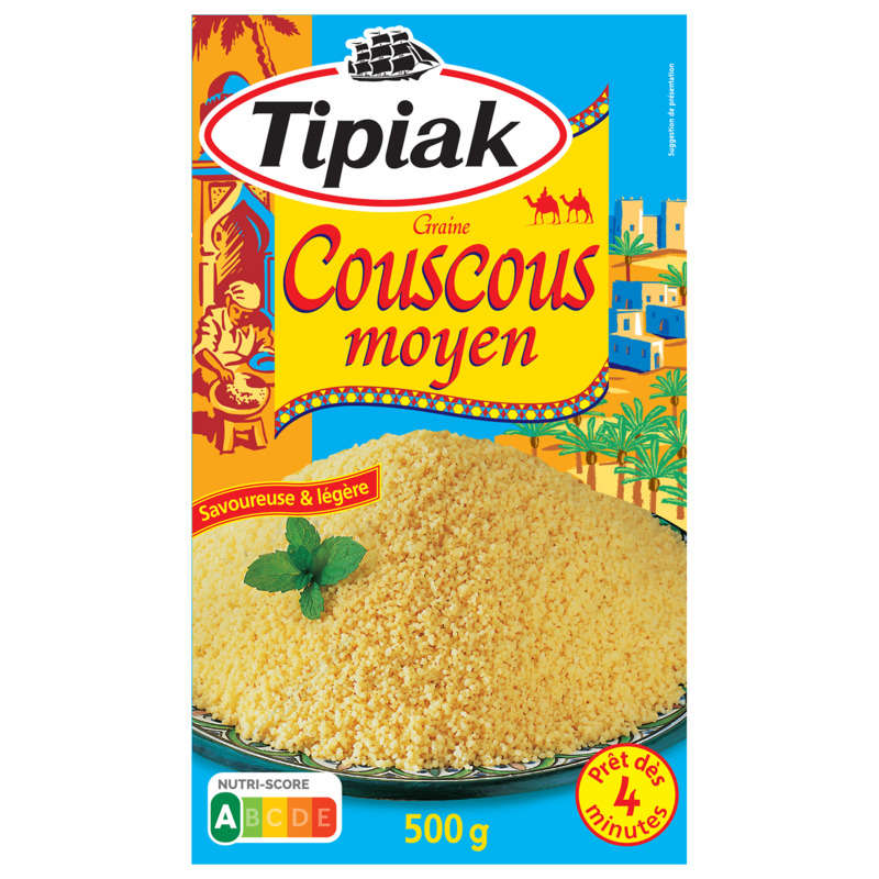 Tipiak Couscous Moyen Prêt En 4Min 500G Tipiak Couscous Moyen Prêt En 4Min 500G