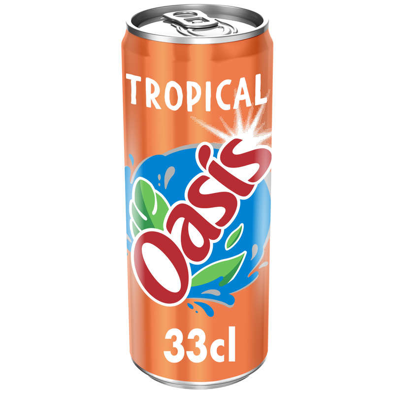 Oasis Boisson Rafraîchissante Aux Fruits Et À L'Eau De Source, Tropical 33cl Oasis Boisson Rafraîchissante Aux Fruits Et À L'Eau De Source, Tropical 33cl