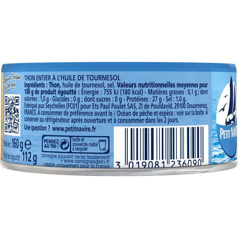 Small Ship Whole Tuna Sunflower Oil 112G