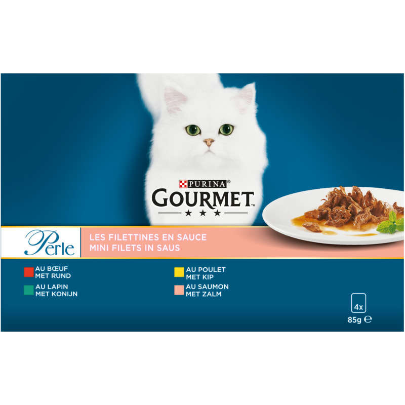 Gourmet Perle Les Filettines in Sauce Cat Food 4x85g