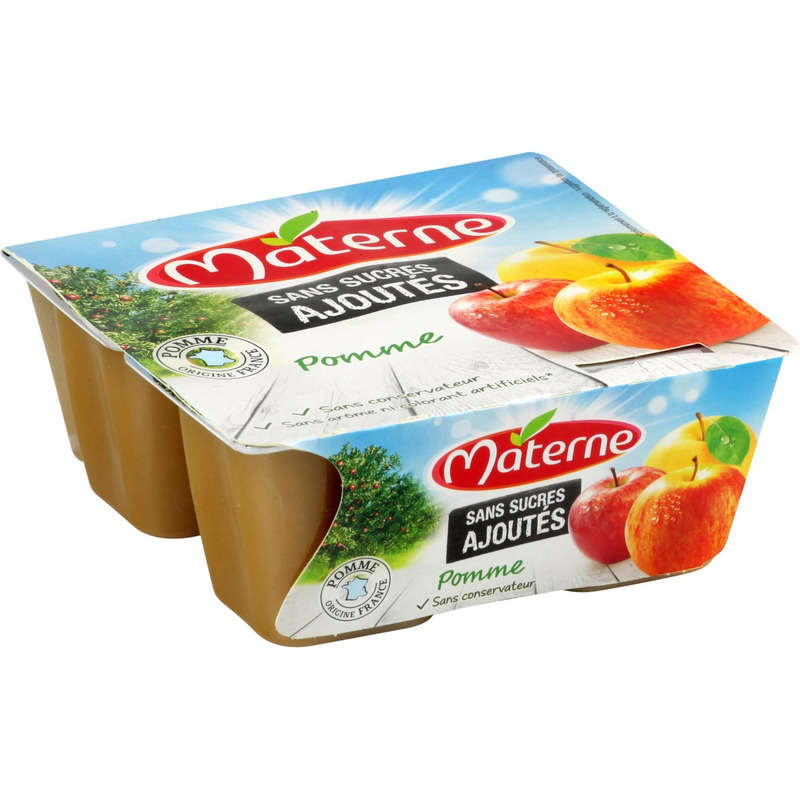 Materne compote pomme sans sucres le pack de 4x100g Materne compote pomme sans sucres le pack de 4x100g