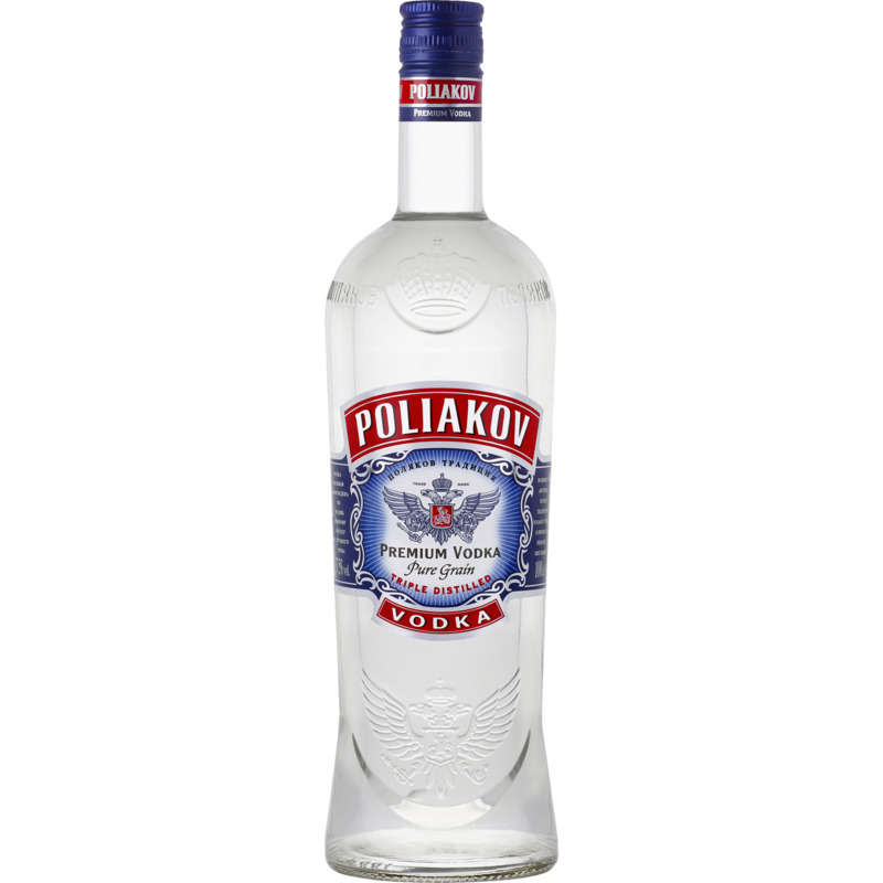 Poliakov Vodka, Pure Grain, 37.5% 1l