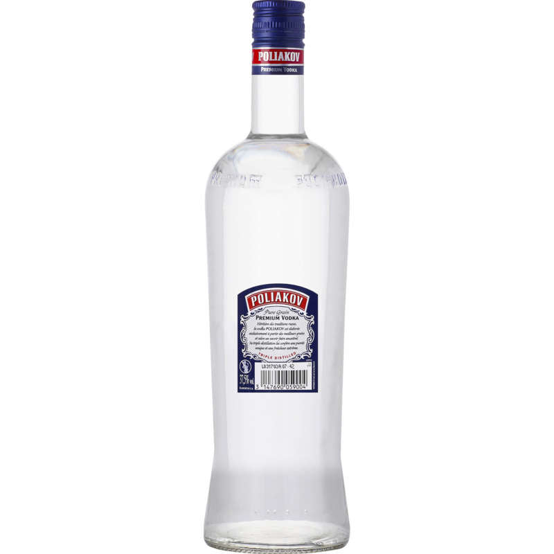 Poliakov Vodka, Pure Grain, 37.5% 1l