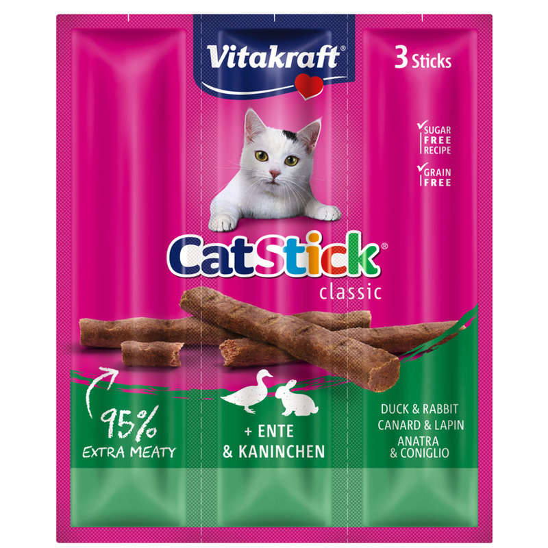 Vitakraft Cat-Stick Mini, Complementary Food for Cats with Duck & Rabbit 18G