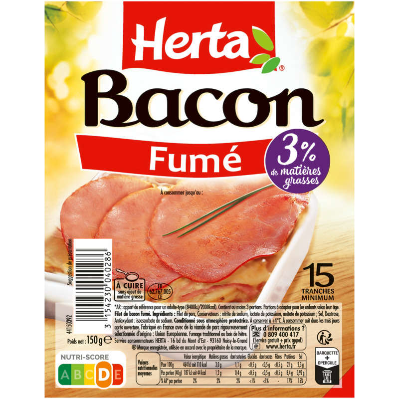 Herta bacon fumé Herta bacon fumé