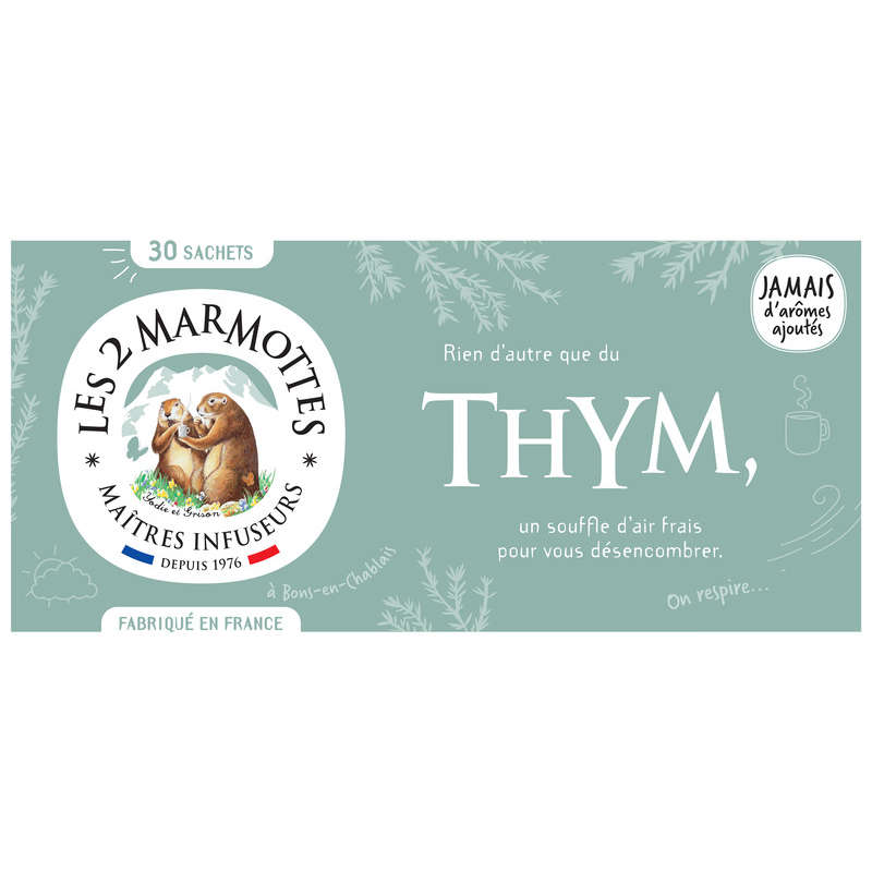 Les 2 Marmottes Thyme Infusion 30 Sachets 35g