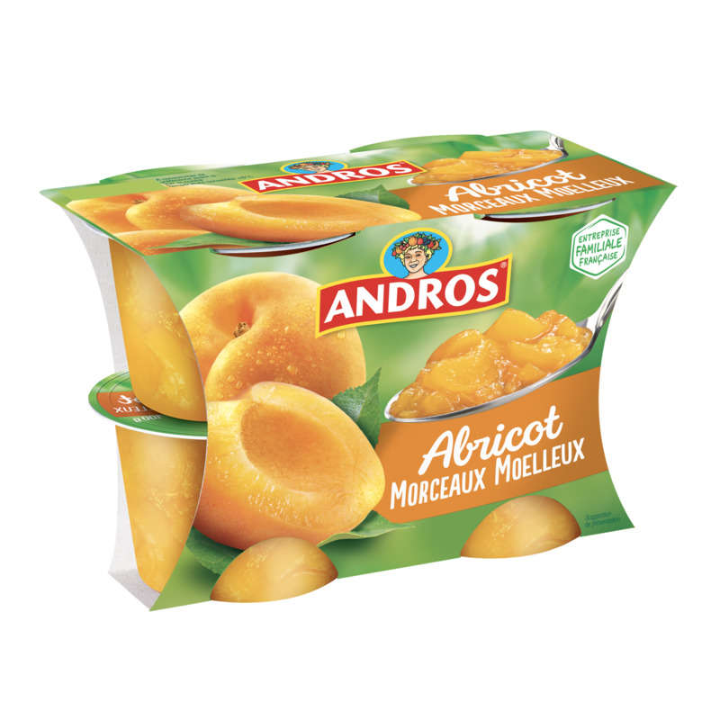 Andros aux morceaux moelleux d'abricot 4x100g Andros aux morceaux moelleux d'abricot 4x100g