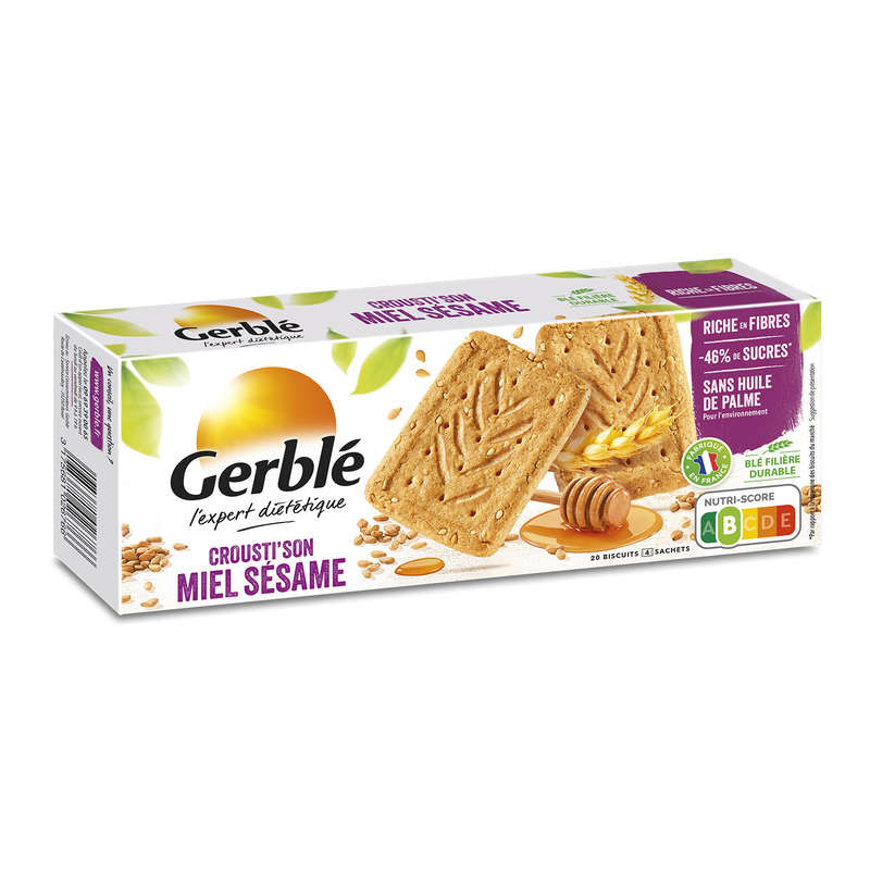 Gerblé Biscuits crousti'son miel sésame, au son de blé 200g Gerblé Biscuits crousti'son miel sésame, au son de blé 200g