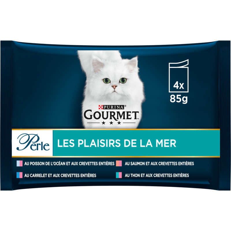 Gourmet Perle Cat Food Pâté The Pleasures of the Sea 4 x 85g