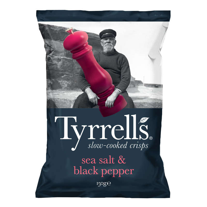 Tyrrell's Chips de pomme de terre sel et poivre 150g Tyrrell's Chips de pomme de terre sel et poivre 150g