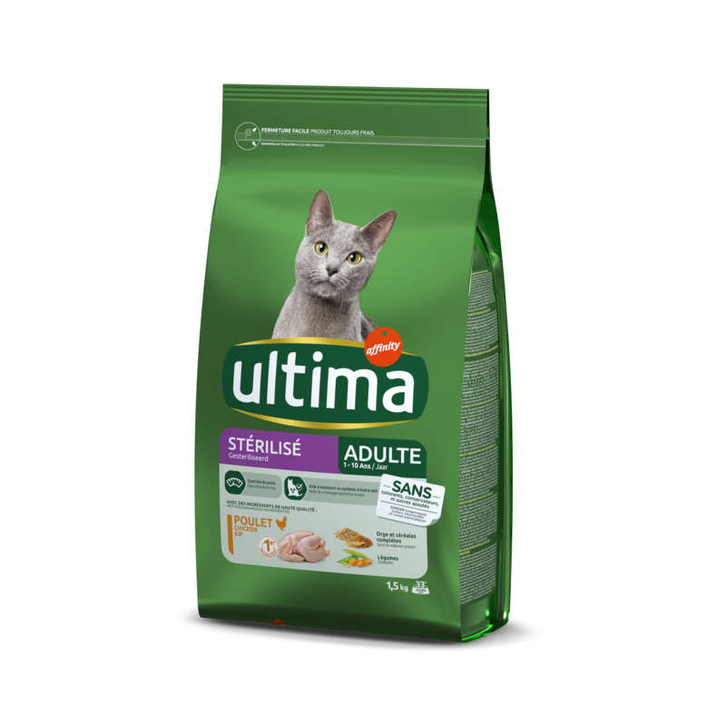 Ultima Chicken & Barley Croquettes for Sterilized Adult Cats 1.5Kg