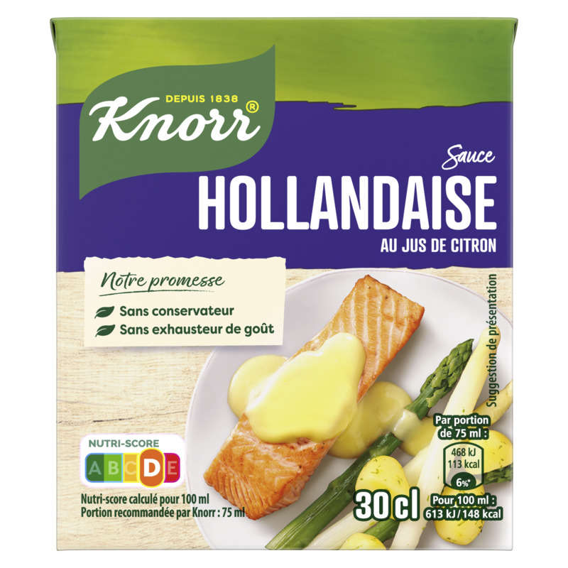 Knorr Sauce Hollandaise au Jus de Citron Brique 30cl Knorr Sauce Hollandaise au Jus de Citron Brique 30cl
