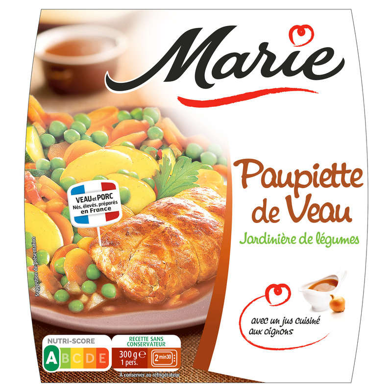 Marie Paupiette de veau et d'une jardinière de légumes 300g Marie Paupiette de veau et d'une jardinière de légumes 300g