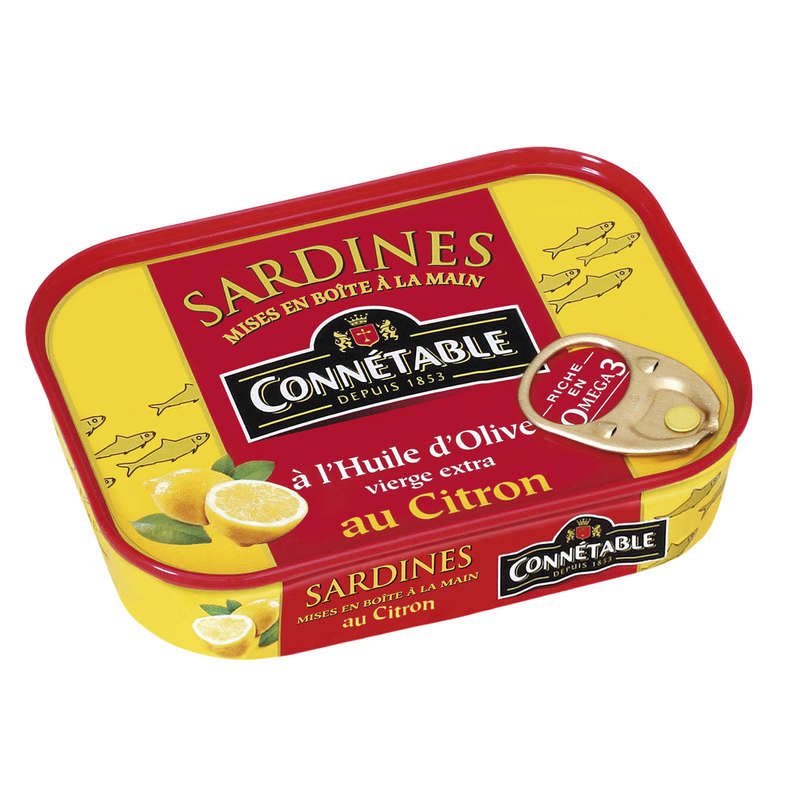 Connétable Sardines À L'Ancienne Au Citron Et À L'Huile D'Olive Vierge Extra 115G Connétable Sardines À L'Ancienne Au Citron Et À L'Huile D'Olive Vierge Extra 115G