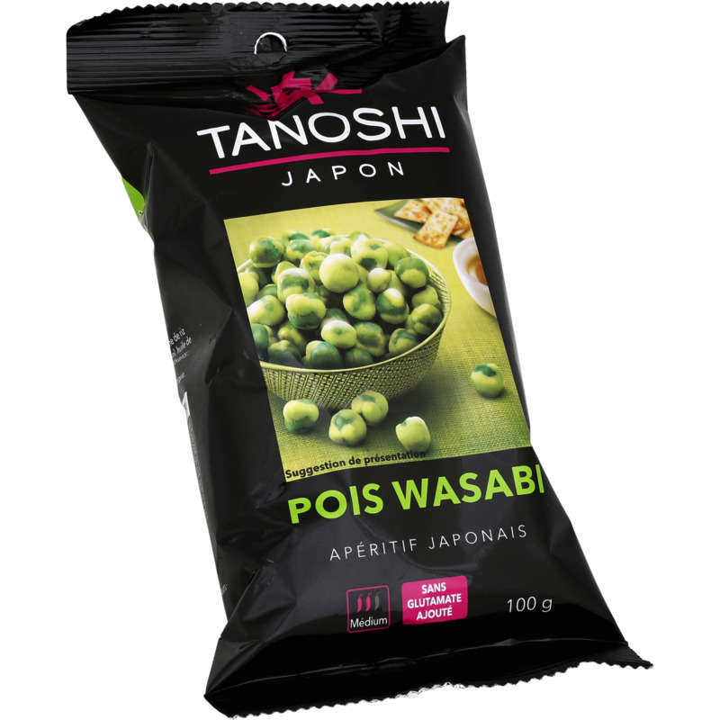 Tanoshi Pois wasabi, apéritif japonais 100g Tanoshi Pois wasabi, apéritif japonais 100g