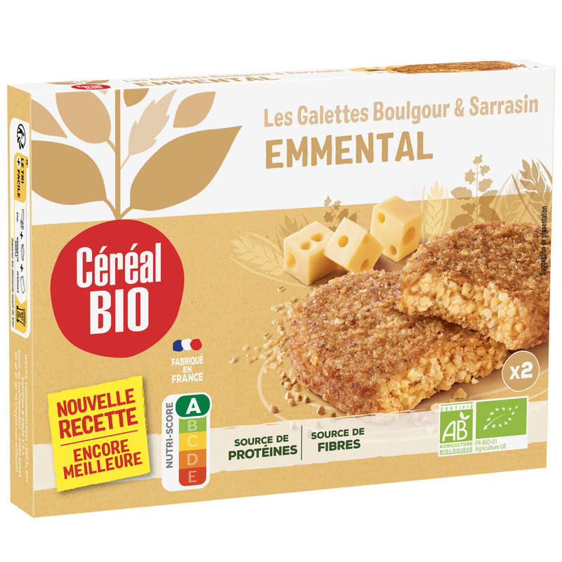 Cereal Bio Galettes Sarrasin Et Boulghour À L'Emmental Sans Viande, Bio 2 x 200G Cereal Bio Galettes Sarrasin Et Boulghour À L'Emmental Sans Viande, Bio 2 x 200G